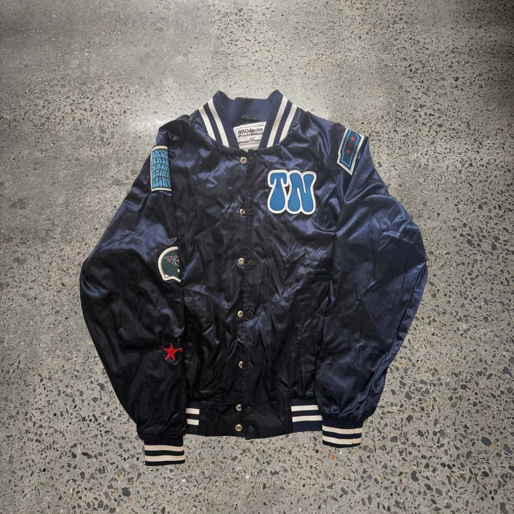 Tennessee Titans Satin Varsity Jacket BROdenim by Laura Brodigan
